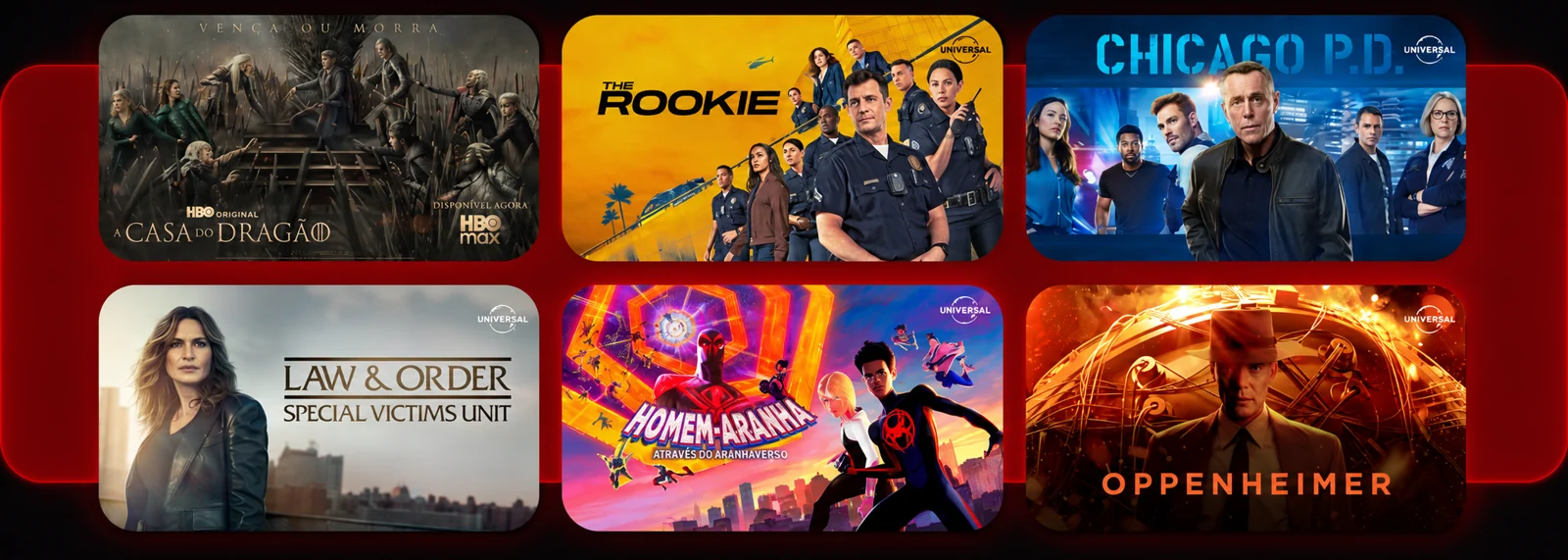 Seleção ilustrativa de filmes e séries